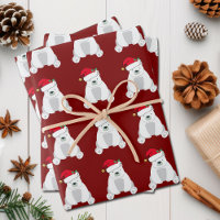 Cute Red Christmas Polar Bear Santa Hat Kids