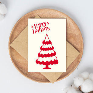 Cute Red Christmas Tree Postcard