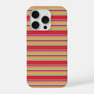 Cute red colourful stripes iPhone 15 pro case