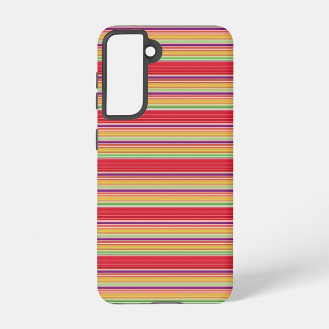 Cute red colourful stripes samsung galaxy s21 case (Back)