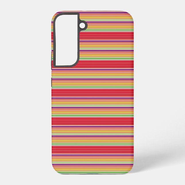 Cute red colourful stripes samsung galaxy s22+ case (Back)