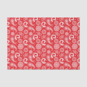cute red Country Paisley tiled pattern  Tissue Paper