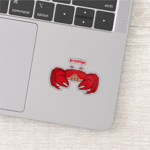 Cute red crab cartoon illustration