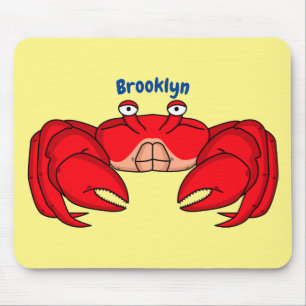 Cute red crab cartoon illustration mouse mat