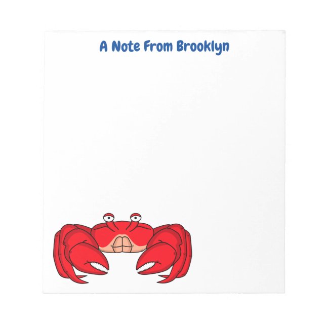 Cute red crab cartoon illustration notepad (Front)