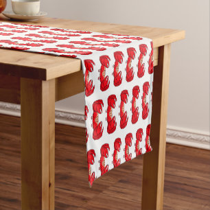 Cute red crab cartoon illustration  short table runner
