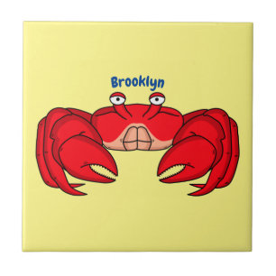 Cute red crab cartoon illustration tile