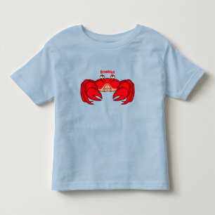 Cute red crab cartoon illustration toddler T-Shirt