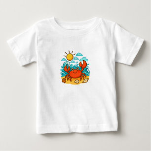 Cute Red Crab Summer Beach Baby T-Shirt