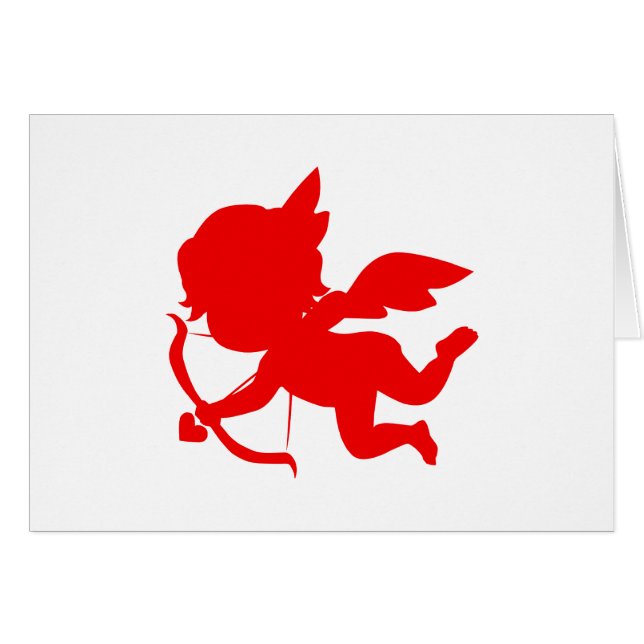 Cute Red Cupid Silhouette (Front Horizontal)