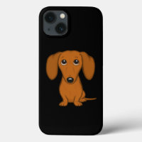 Cute Red Dachshund | Funny Cartoon Wiener Dog Case