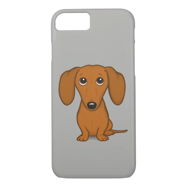 Cute Red Dachshund | Funny Cartoon Wiener Dog Case-Mate iPhone Case (Back)