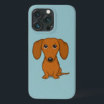 Cute Red Dachshund | Funny Cartoon Wiener Dog iPhone 13 Pro Case<br><div class="desc">Cute Short Haired Red Dachshund Cartoon Dog with Big Floppy Ears and Eyes Looking Up. A funny doxie puppy dog looking very sweet and maybe a little bit guilty. This fun wiener dog lover’s cell phone case is available for a variety of mobile phone brands. Check out Jenn’s Doodle World...</div>