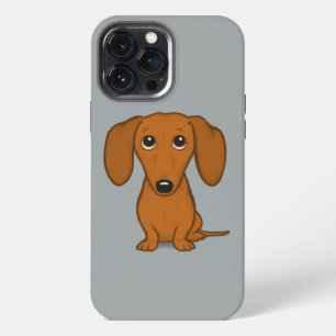 Cute Red Dachshund Funny Cartoon Wiener Dog iPhone 13 Pro Max Case