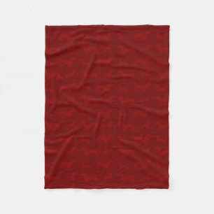 Cute red dachshund pattern fleece blanket