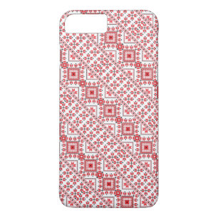 Cute red decorative ukrainian patterns design iPhone 8 plus/7 plus case