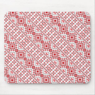 Cute red decorative ukrainian patterns design mouse mat
