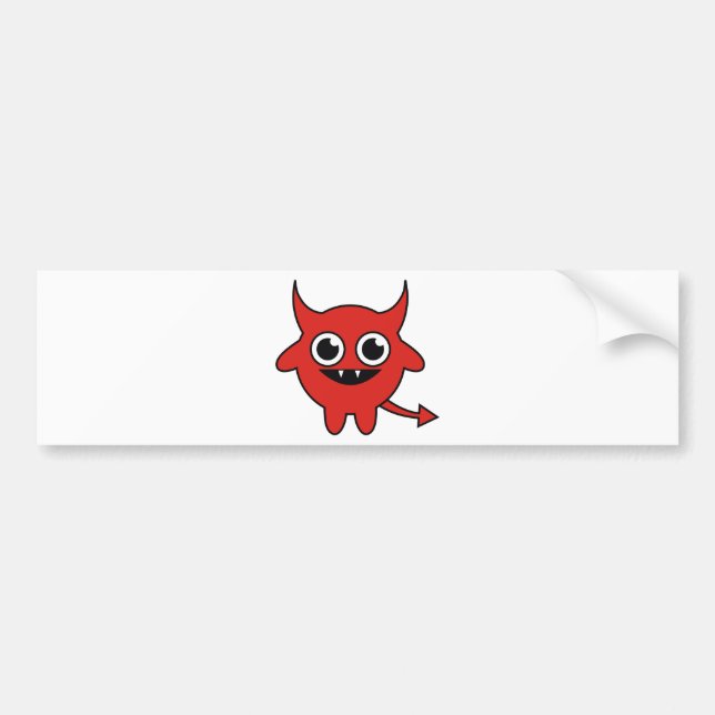 Cute Red Devil Bumper Sticker (Front)