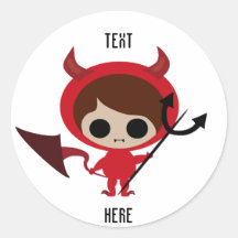 Cute red devil kawaii boy sticker