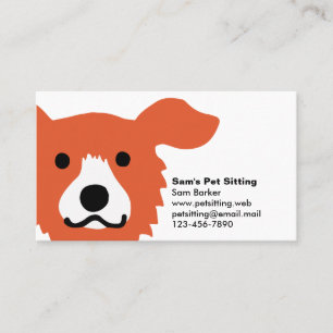 Cute Red Dog Animal Lover's Pet Care Business Card