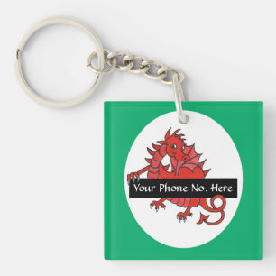 Cute Red Dragon Acrylic Keychain to Personalise