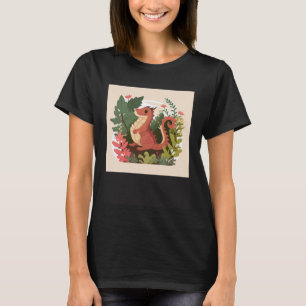 Cute Red Dragon in a garden forest T-Shirt