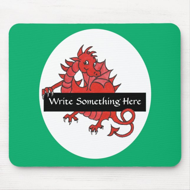 Cute Red Dragon Mousepad to Personalise (Front)