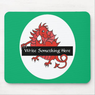 Cute Red Dragon Mousepad to Personalize