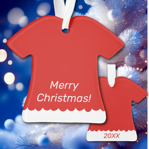Cute Red Dress Ornament for Baby's First Christmas