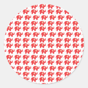 cute Red elephant stickers. Classic Round Sticker
