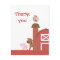 Cute red farm animals boy's thank you postcard
