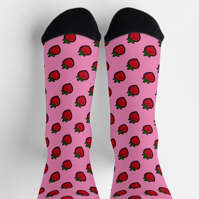Cute Red Favourite Cartoon Strawberries Socks (Top)