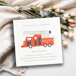 Cute Red Firetruck Engine Kids Fun Facts Birthday Napkin<br><div class="desc">A Fun Cute Boys FIRE TRUCK THEME BIRTHDAY Collection.- it's an Elegant Simple Minimal sketchy Illustration of red fire truck with fireman hat, perfect for your little ones birthday party. It’s very easy to customise, with your personal details. If you need any other matching product or customisation, kindly message via...</div>