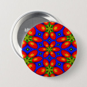 Cute Red Floral Pattern 7.5 Cm Round Badge