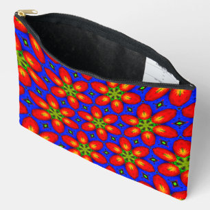 Cute Red Floral Pattern Accessory Pouch