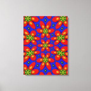 Cute Red Floral Pattern Canvas Print