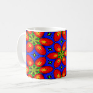 Cute Red Floral Pattern Coffee Mug