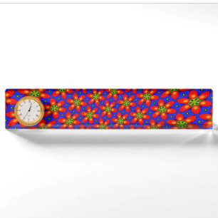 Cute Red Floral Pattern Nameplate