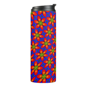 Cute Red Floral Pattern Thermal Tumbler