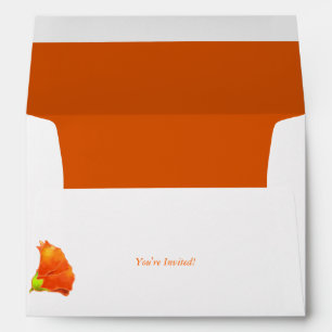 Cute Red Floral Pre Addressed Wedding Envelopes