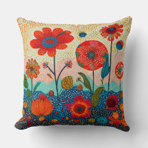 Cute red flowers cushion