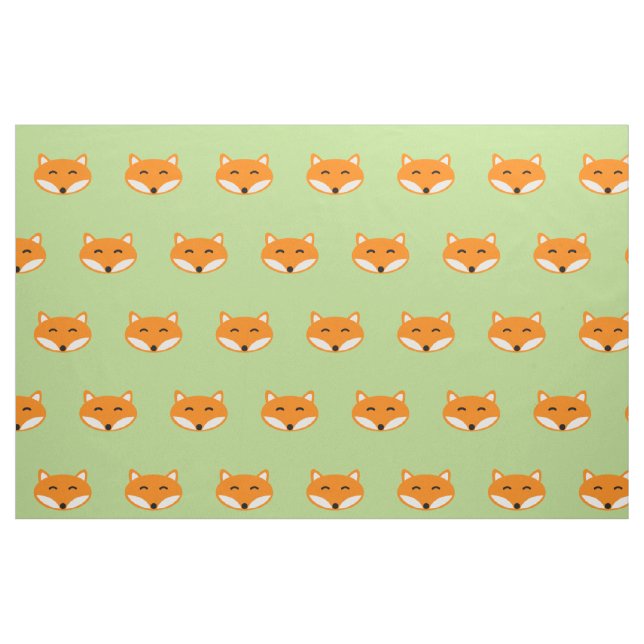 Cute red fox fabric | Textile with forest animals (Fat Quarter)