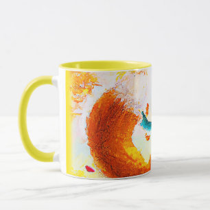 Cute Red Fox in Fall Season Painting. Buy Now Mug