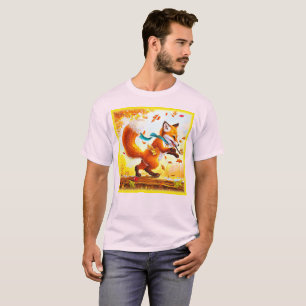 Cute Red Fox in Fall Season Painting. Buy Now T-Shirt