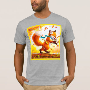 Cute Red Fox in Fall Season Painting. Buy Now T-Shirt