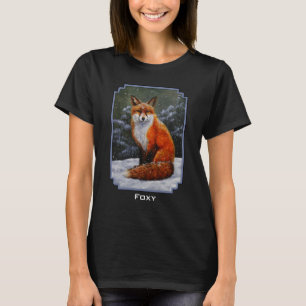 Cute Red Fox in Winter Snow T-Shirt