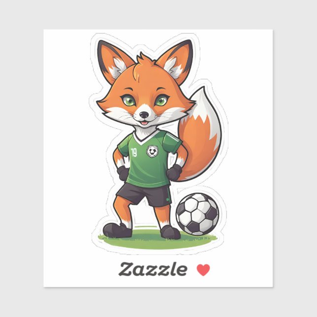 Cute Red Fox Playing Soccer (Sheet)