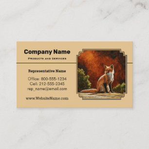 Cute Red Fox Sitting In The Sun Business Card