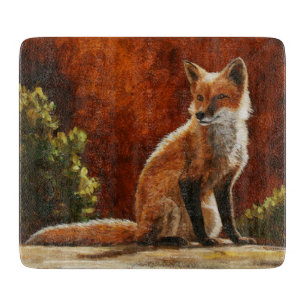 Cute Red Fox Sitting In The Sun Cutting Board