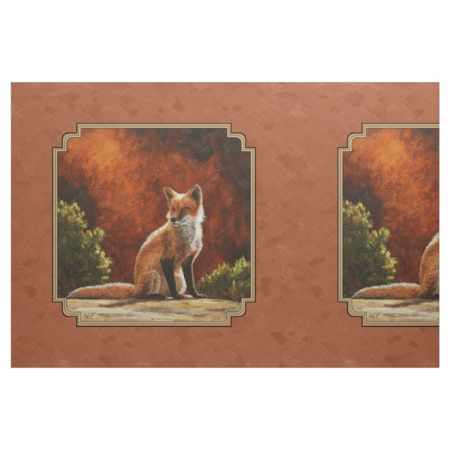 Cute Red Fox Sitting In The Sun Fabric (Fat Quarter)